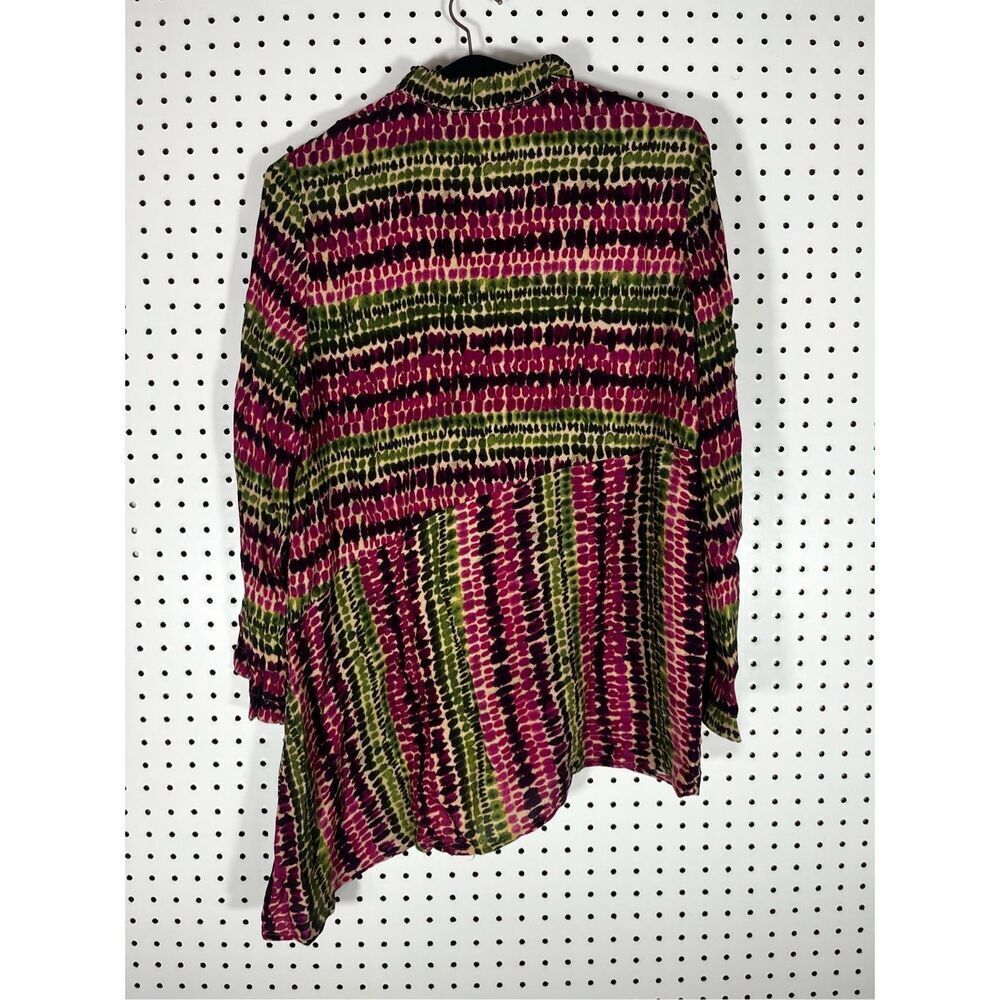 Habitat Button Down Multi Color Ported Blouse Siz… - image 2